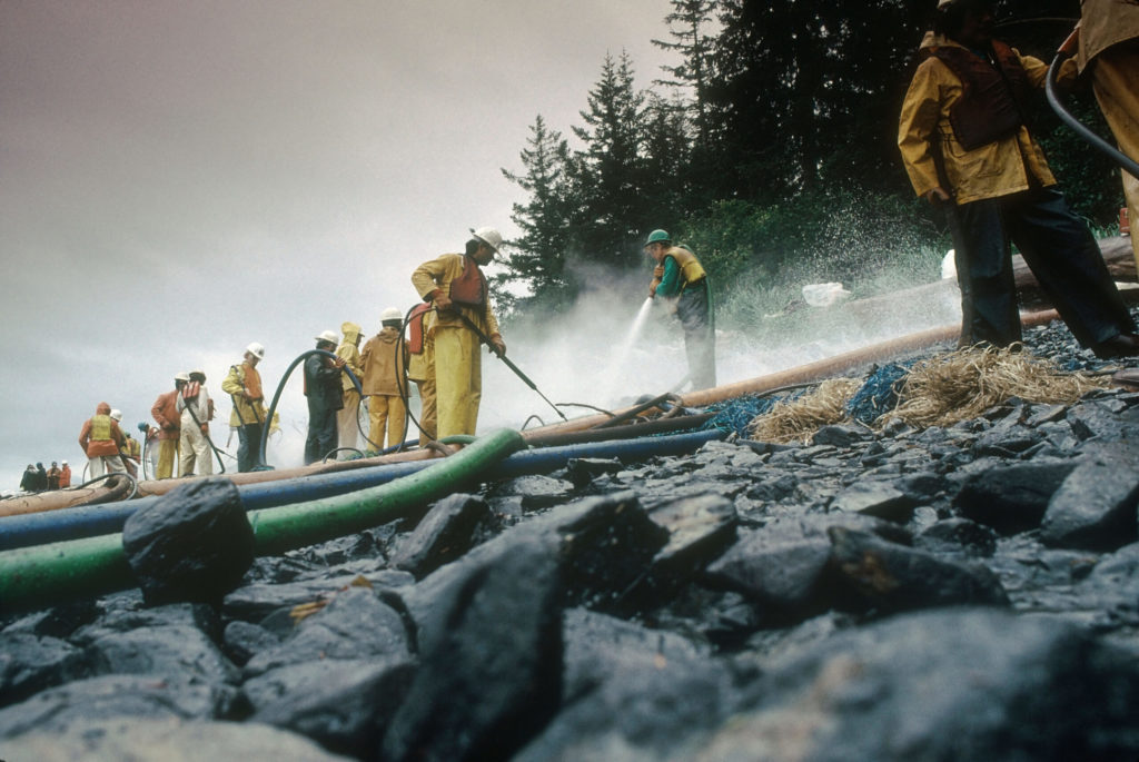 Exxon Valdez Oil Spill clean up Alaska