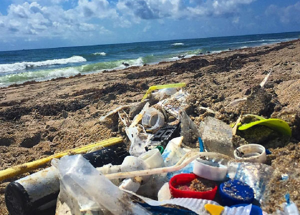 Plastics on the beach