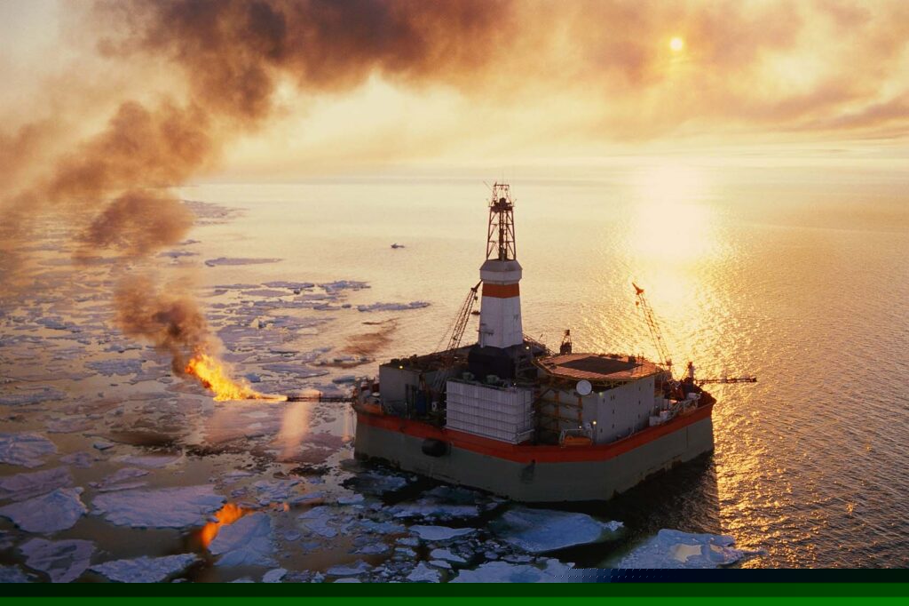 An oil rig in the Beaufort Sea