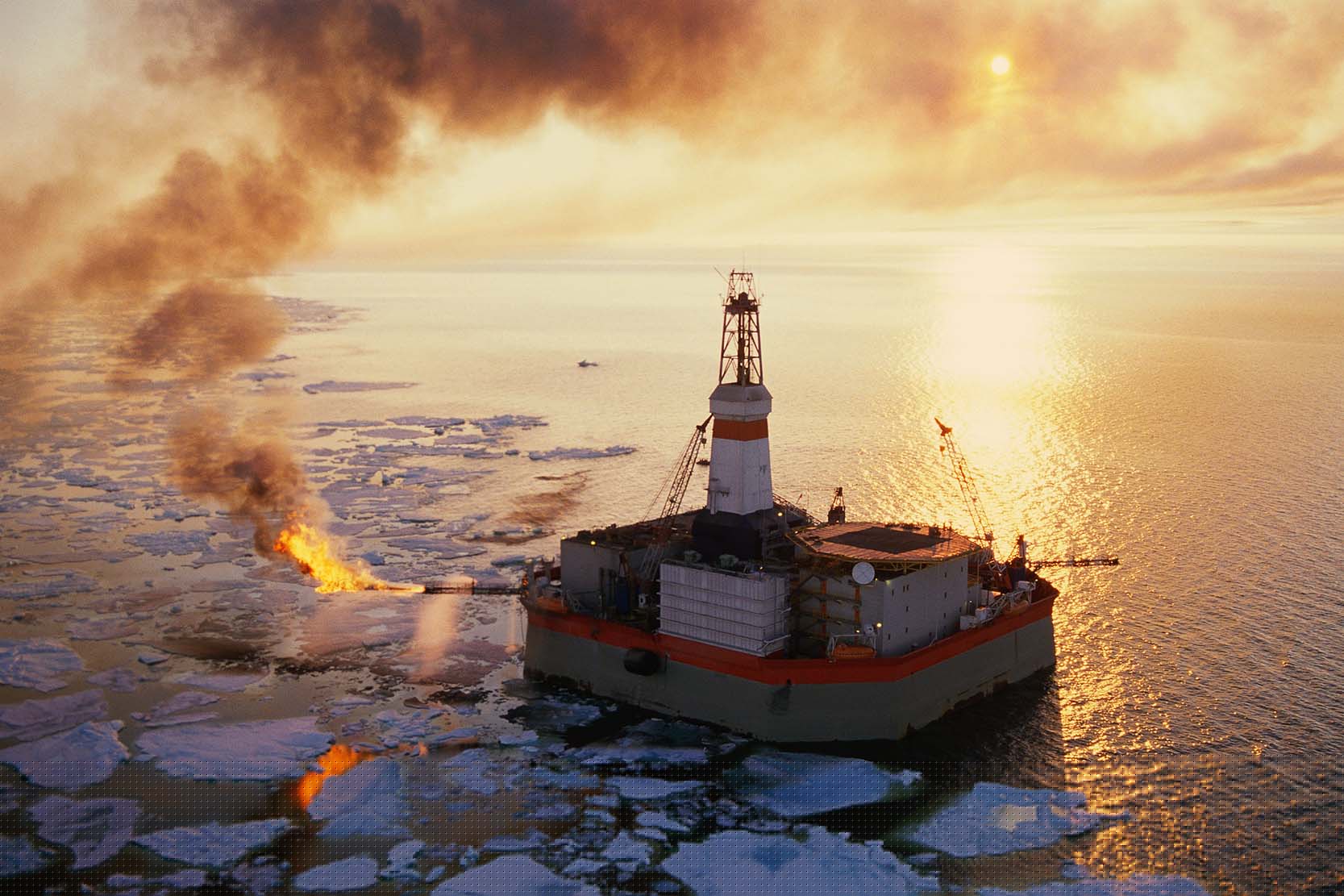 An oil rig in the Beaufort Sea
