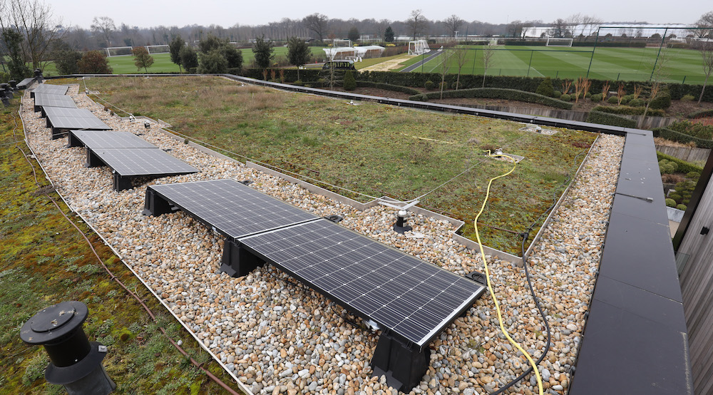 Solar panels in a field