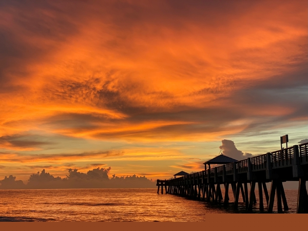 Juno beach pier at sunrise