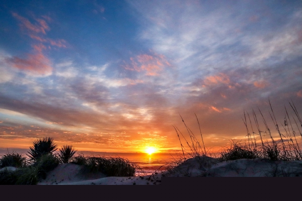 Sunrise on a beach in Surf City, North Carolina