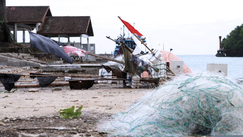 Ghost Gear sits on a dock