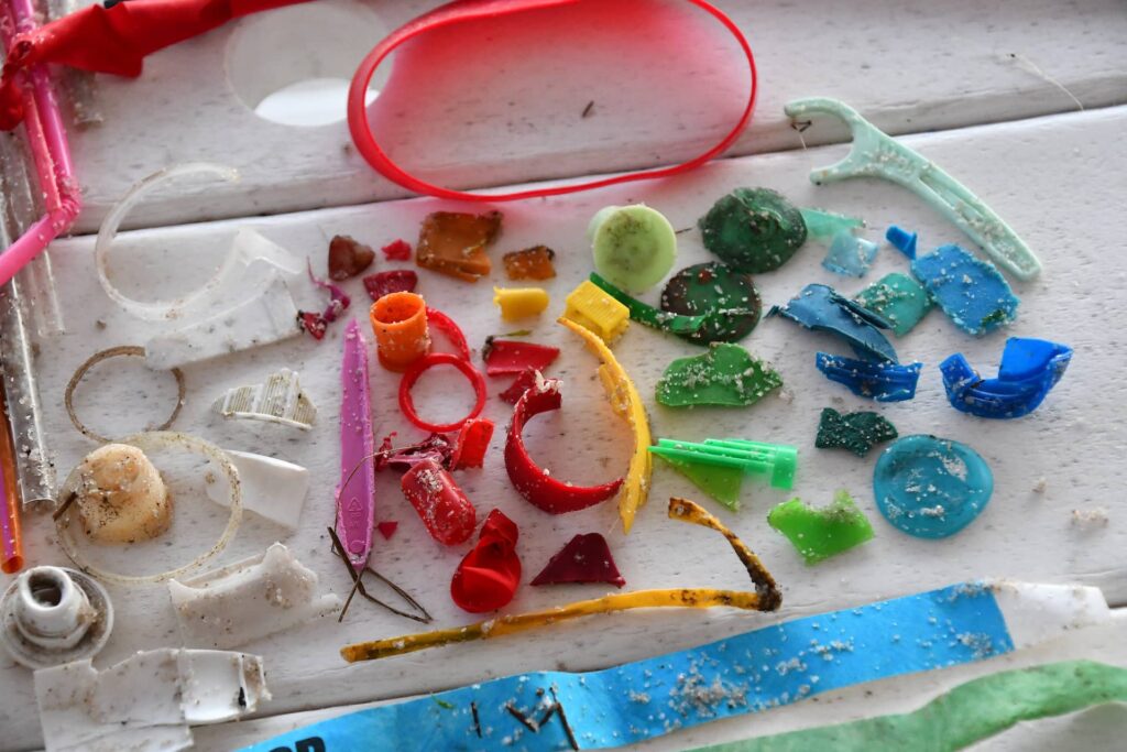 Colorful plastics found in ocean